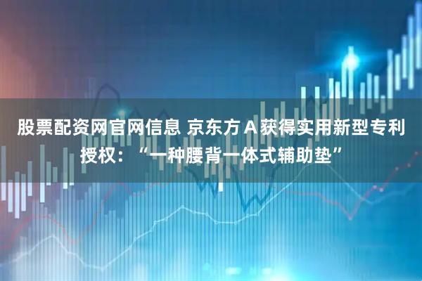 股票配资网官网信息 京东方Ａ获得实用新型专利授权：“一种腰背一体式辅助垫”
