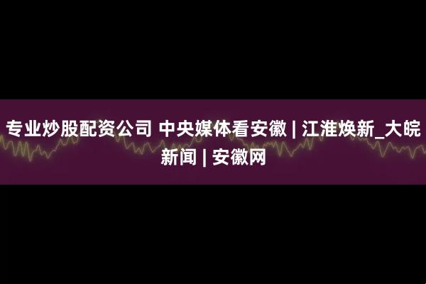 专业炒股配资公司 中央媒体看安徽 | 江淮焕新_大皖新闻 | 安徽网